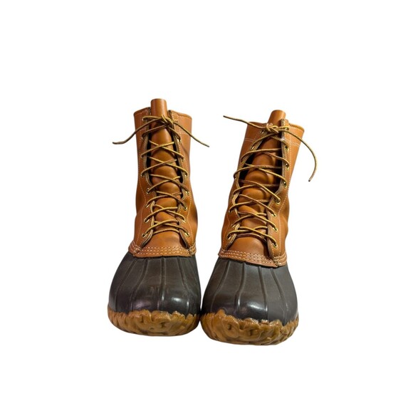 L.L. Bean 8.5 " MAINE HUNTING SHOE Boots Vintage Tan & Brown Women's Size 10 - Picture 6 of 8